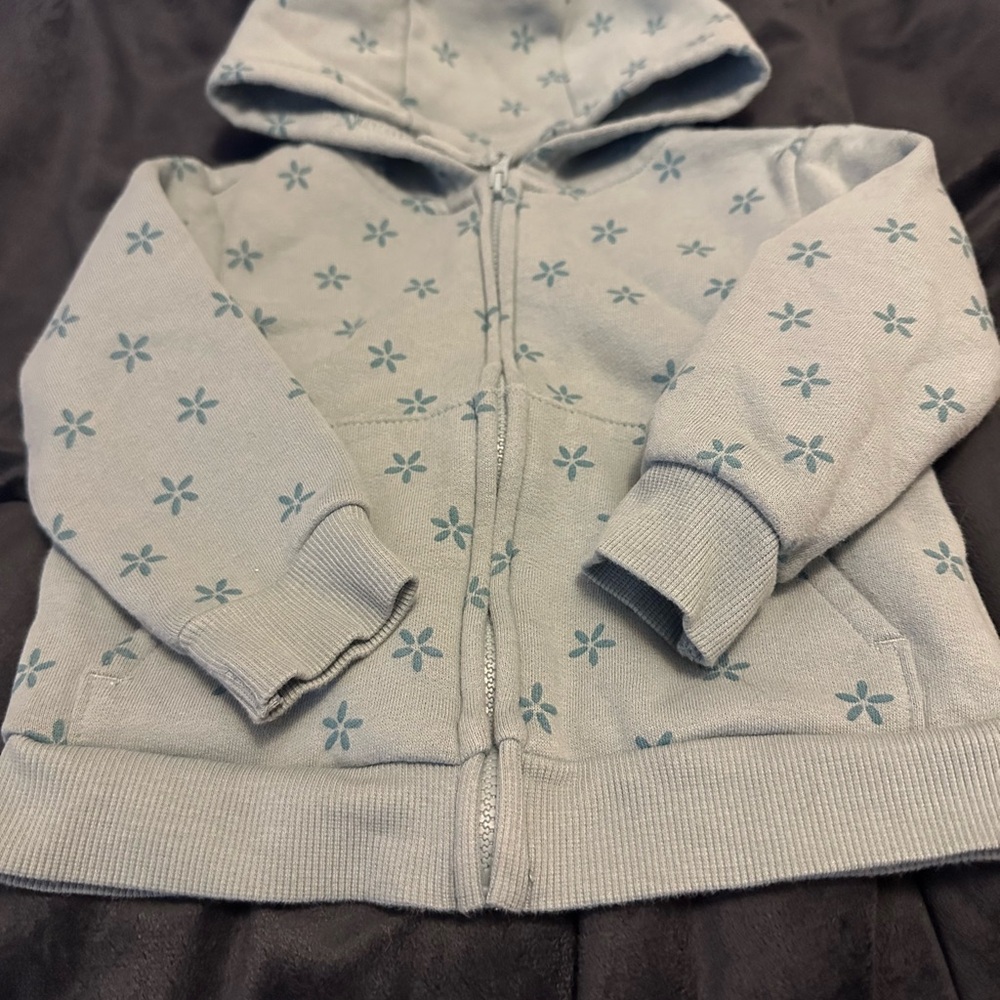 Carter's Blue Floral Kids Hoodie - Bin 14